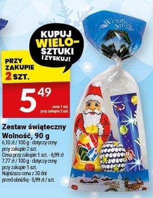Czekolada Zestaw świąteczny Wolnośc 90 g promocja w Twój Market