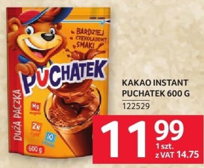 Kakao instant Puchatek 600 g promocja w Selgros