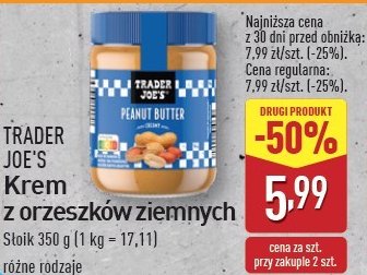 Masło orzechowe crunchy Trader joe's promocja w Aldi