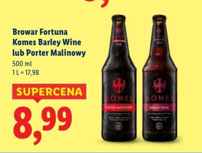 Piwo Komes Barley Wine 500 ml promocja w Lidl