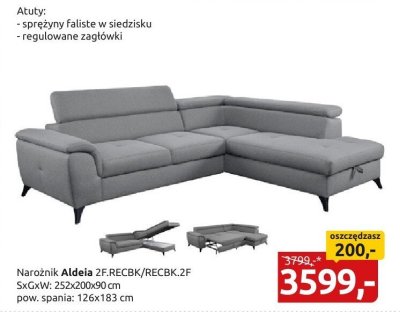 Narożnik Aldeja 2F.RECBK/RECBK.2F promocja w Black Red White