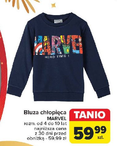 Bluza chłopięca 4-10 lat marvel promocja w Carrefour