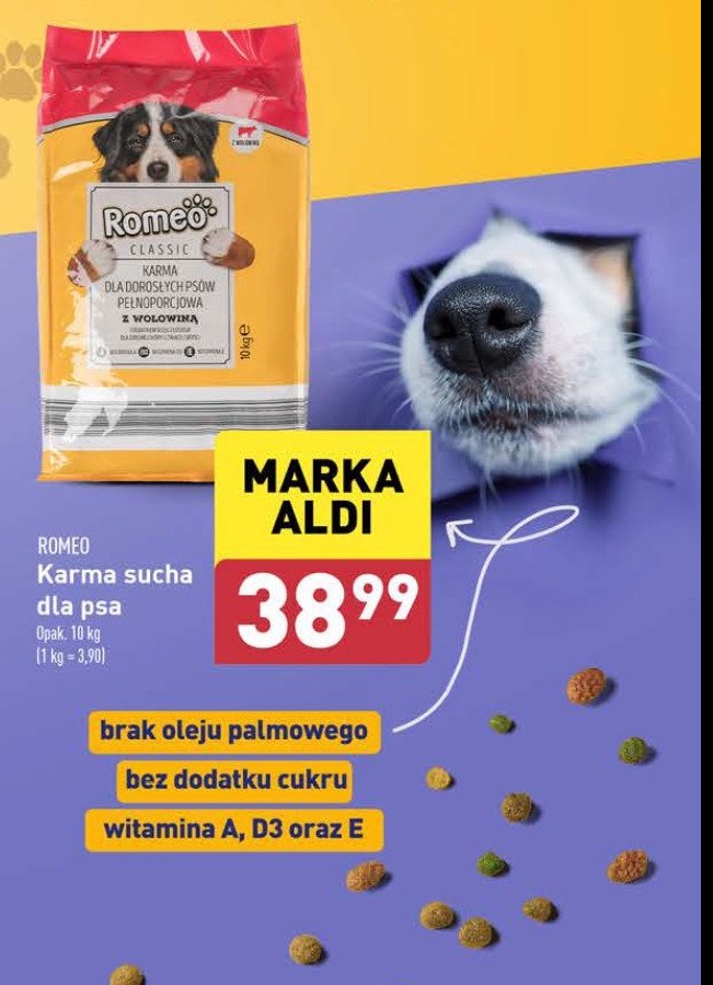 Karma dla psa z wołowiną Romeo (karma) promocja