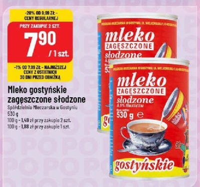 Mleko gostyńskie zagęszczone słodzone Spółdzielnia Mleczarska w Gostyniu promocja w POLOmarket