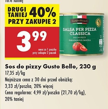Sos do pizzy z przyprawami Gustobello promocja