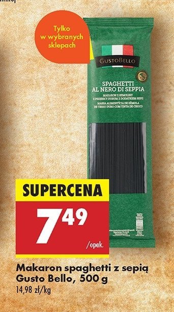 Makaron spaghetti z sepią Gustobello promocja