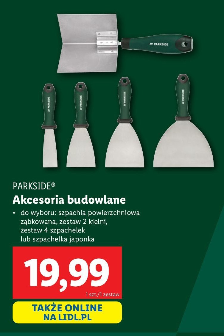Szpachelki Parkside promocja w Lidl