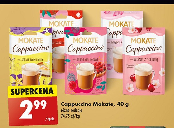 Cappuccino o smaku tarty malinowej Mokate cappuccino promocja