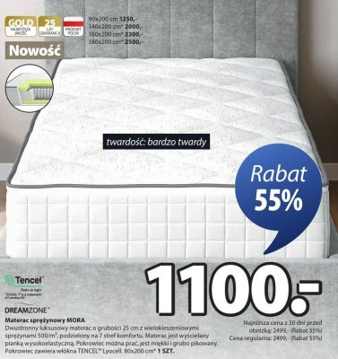Materac sprężynowy MORA promocja w Jysk