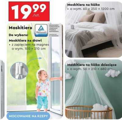 Moskitiera na drzwi 100 x 210 cm bia艂y Gardenic promocja