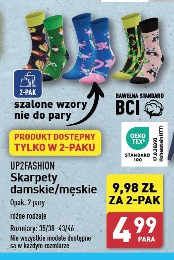 Skarpety męskie 43-46 Up2fashion promocja w Aldi