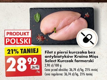 Filet z piersi kurczaka farmerskiego Kraina mięs select promocja