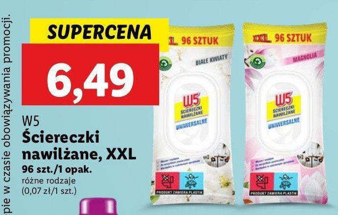 Ściereczki nawilżane magnolia W5 promocja