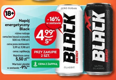 Napój energetyczny Black różne rodzaje promocja w Żabka