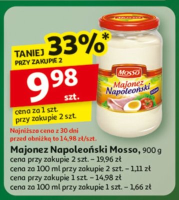 Majonez Napoleonski klasyczny Mosso 900g promocja w Auchan