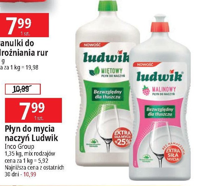 Płyn do mycia naczyń malinowy Ludwik promocja