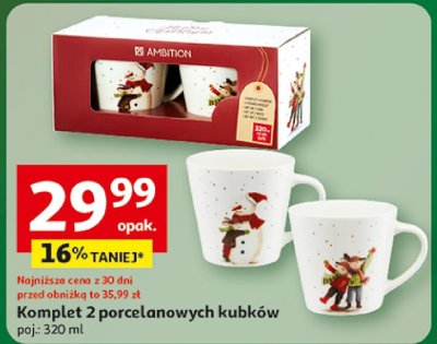 Komplet 2 porcelanowych kubków poj.: 320 ml promocja w Auchan