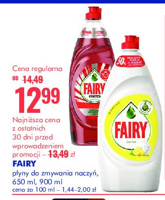 Płyn do mycia naczyń owoce leśne Fairy extra+ promocja