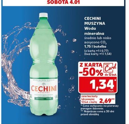 Woda średnionasycona Muszyna cechini promocja