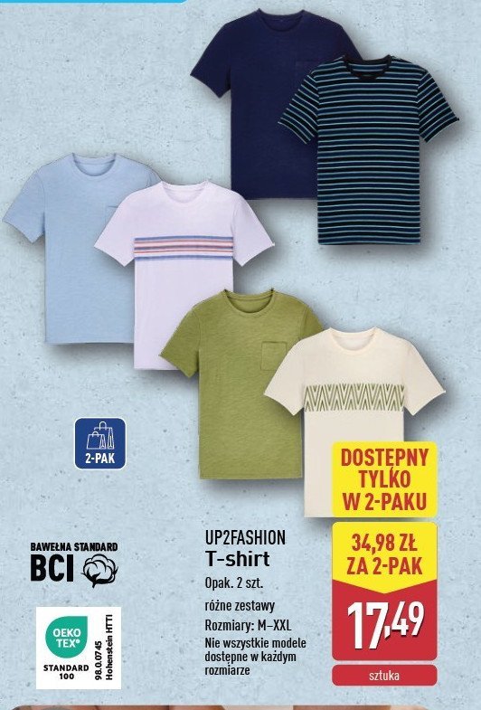 T-shirt męski m-xxl Up2fashion promocja w Aldi