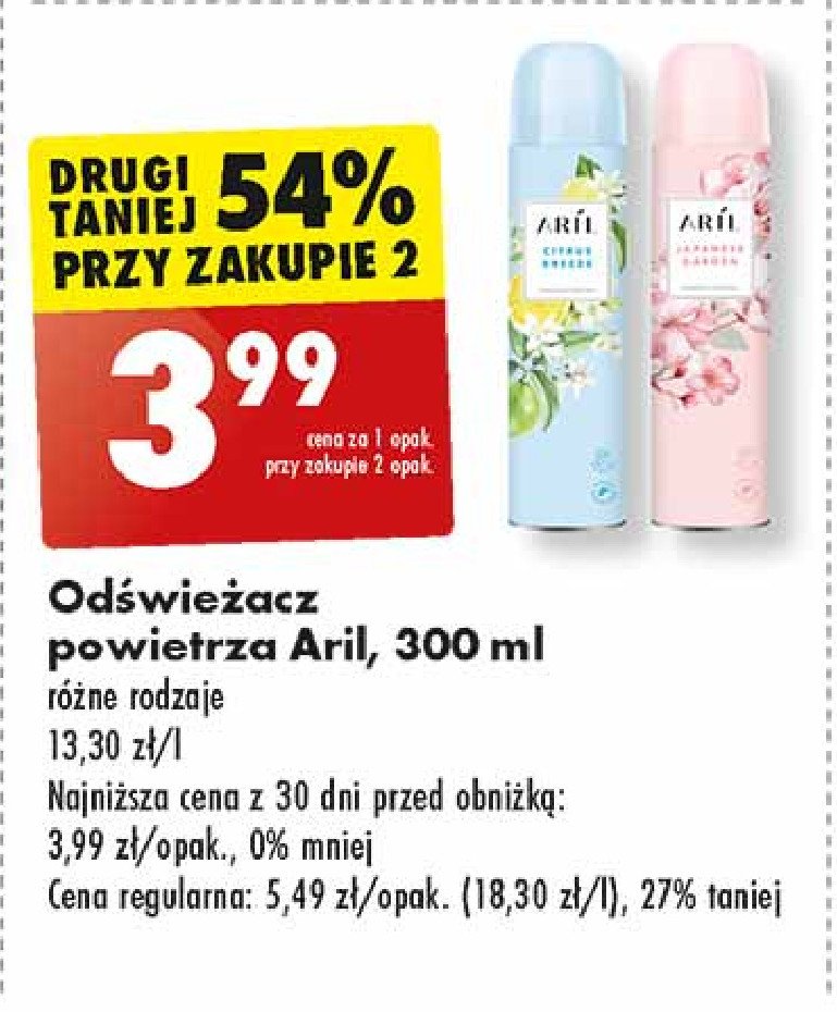 Odświeżacz powietrza citrus Aril promocja w Biedronka