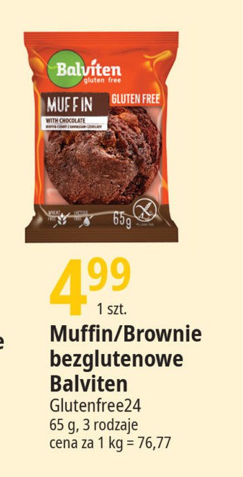 Muffinka ciemna z kawa艂kami czekolady bezglutenowa Balviten promocja