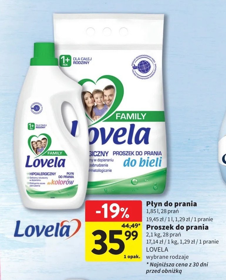 Proszek do prania do bieli family Lovela promocja