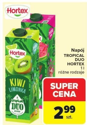 Napój TROPICAL DUO HORTEX różne rodzaje 1 l promocja w Carrefour