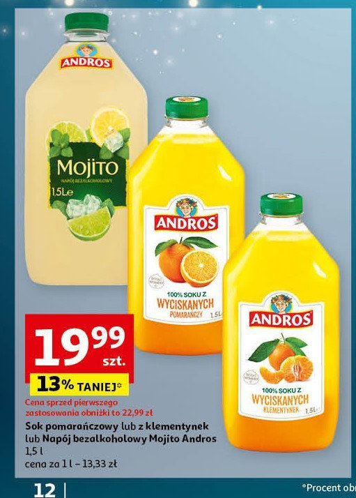 Sok pomarańczowy Andros promocja w Auchan