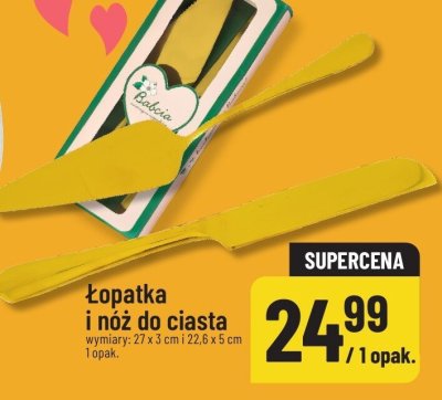 Łopatka i nóż do ciasta dla babci promocja w POLOmarket