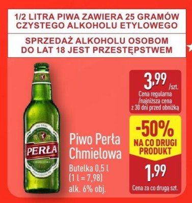 Piwo Perła chmielowa promocja w Aldi