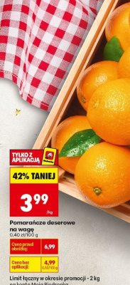 Pomarańcze deserowe na wagę promocja w Biedronka