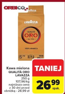 Kawa mielona QUALITÀ ORO LAVAZZA promocja w Carrefour Market
