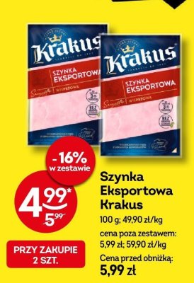 Szynka eksportowa Krakus promocja w Żabka