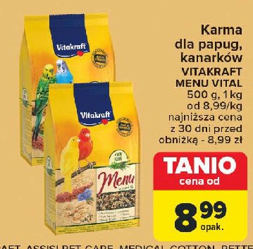 Karma dla papugi Vitakraft promocja w Carrefour Market