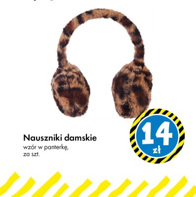 Nauszniki damskie wzór w panterkę promocja w Tedi