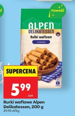 Rurki waflowe Alpen Delikatessen, 200 g promocja w Biedronka