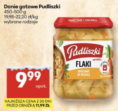 Danie gotowe Pudliszki Flaki promocja w Delikatesy Centrum