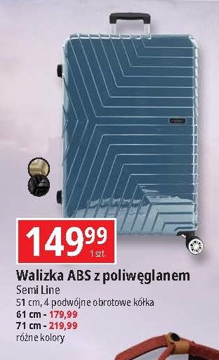 Walizka abs z poliwęglanem 61 cm Semi line promocja