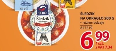 Śledzie SEKO na okrągło różne rodzaje promocja w Selgros