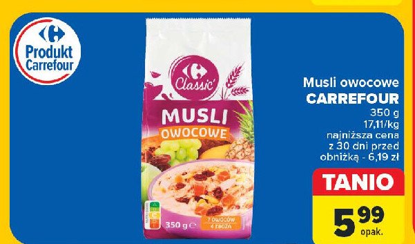 Musli owocowe Carrefour promocja