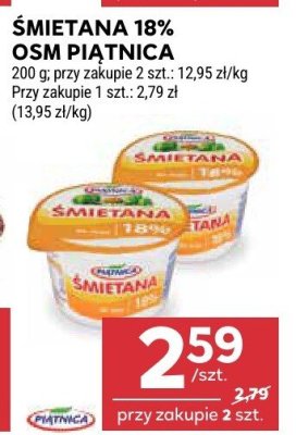 Śmietana 18% OSM Piątnica promocja w Stokrotka