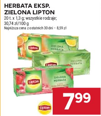 Herbata classic Lipton green tea promocja