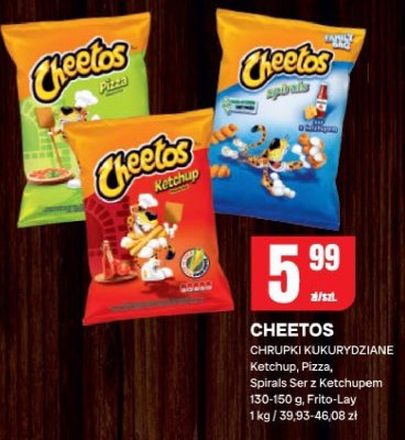 Chipsy Cheetos chrupki kukurydziane Pizza promocja w Chorten