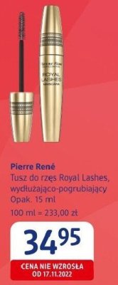 Tusz do rzęs Pierre René Royal Lashes, wydłużająco-pogrubiający promocja w Drogerie DM