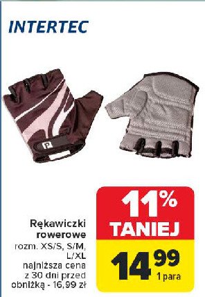 Rękawiczki rowerowe s/m Intertec promocja w Carrefour