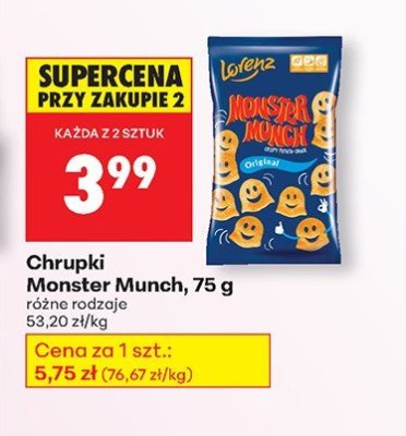 Chrupki Monster Munch, 75 g, różne rodzaje promocja w Biedronka