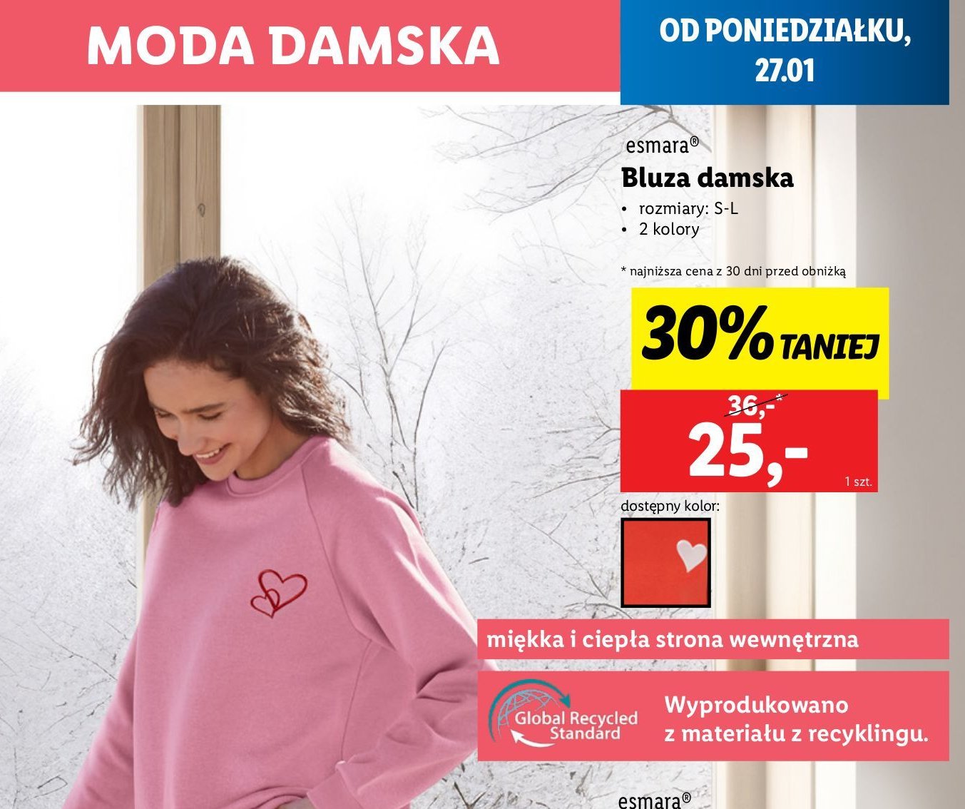 Bluza damska s-l Esmara promocja w Lidl