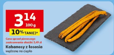 Kabanosy z łososia wędzone na ciepło Auchan promocja w Auchan