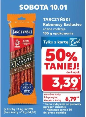 Kabanosy Exclusive różne rodzaje 105 g  promocja w Kaufland